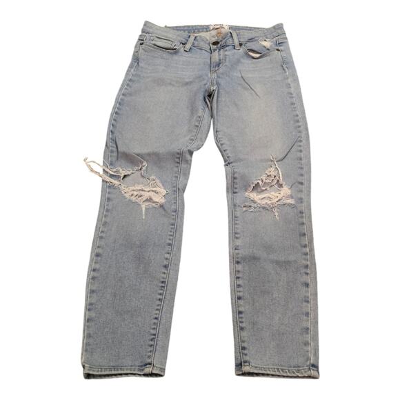 Paige Verdugo Crop Light Wash Distressed Jeans Size 29‎ - Picture 4 of 10